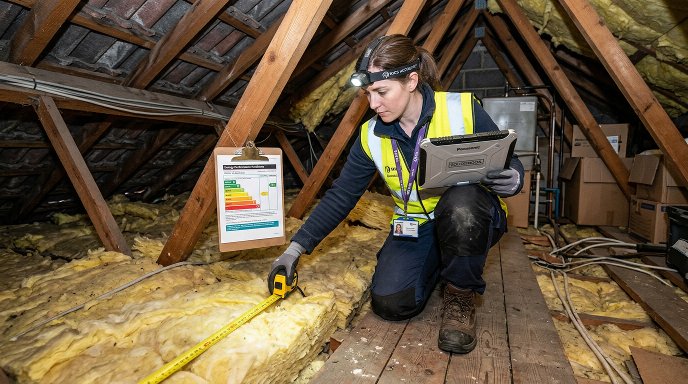 Energy Performance Certificate EPC survey being carried out on Hertfordshire property